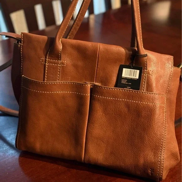 Frye Mindy Pocket Satchel in Caramel - Picture 2 of 6